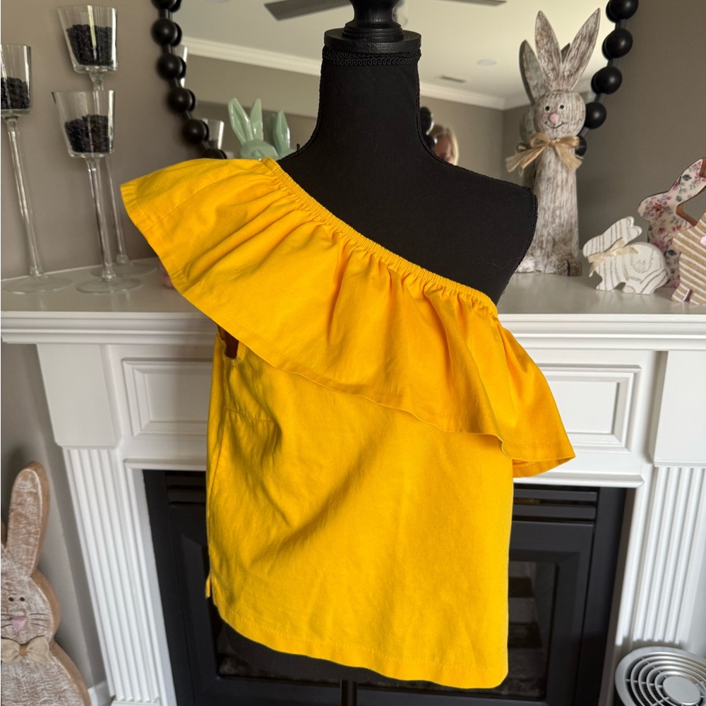 J Crew Yellow Off-Shoulder Women's Top
